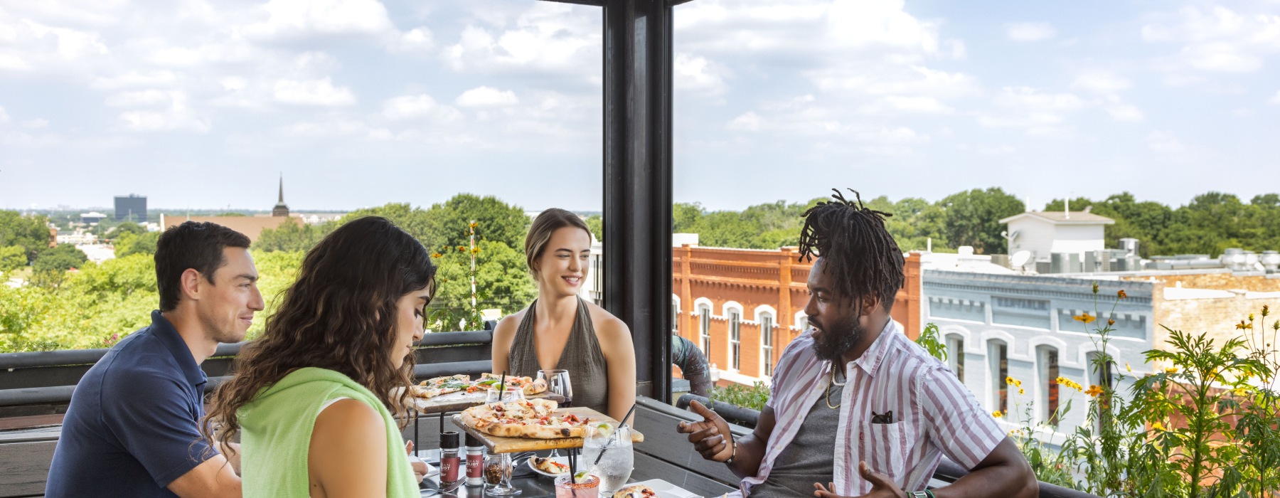 Group of people eating lunch